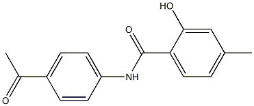 N-(4-acetylphenyl)-2-hydroxy-4-methylbenzamide 结构式