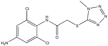 N-(4-amino-2,6-dichlorophenyl)-2-[(1-methyl-1H-1,2,3,4-tetrazol-5-yl)sulfanyl]acetamide 结构式
