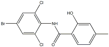 N-(4-bromo-2,6-dichlorophenyl)-2-hydroxy-4-methylbenzamide 结构式