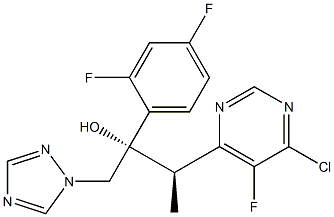 (2R, 3S)/(2S,3R)-3-(5-Fluoro-6-chloro-pyrimidin-4-yl)-2-(2,4-difluorophenyl)-1-(1H-1,2,4-triazol-1-yl)butane-2-ol. 结构式