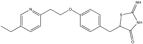 5-[[4-[2-(5-Ethyl-2-pyridyl)-ethoxy]-phenyl]methyl]-2-imino thiazolidine-4-one 结构式