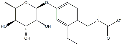 ORTHO-ETHYL-4-(ALPHA-L-RHAMNOSYLOXY)BENZYLCARBAMATE 结构式