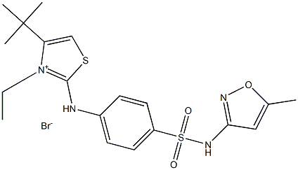 4-(tert-butyl)-3-ethyl-2-(4-{[(5-methylisoxazol-3-yl)amino]sulfonyl}anilino)-1,3-thiazol-3-ium bromide 结构式