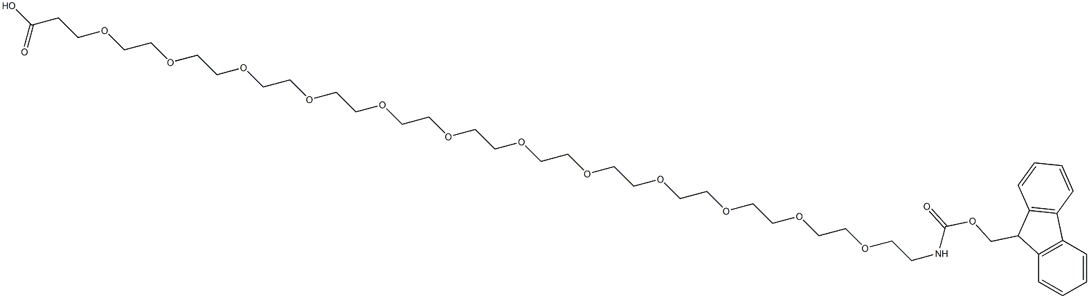 1-(9-Fluorenylmethyloxycarbonyl)amino-3,6,9,12,15,18,21,24,27,30,33,36-dodecaoxanonatriacontan-39-oic acid 结构式