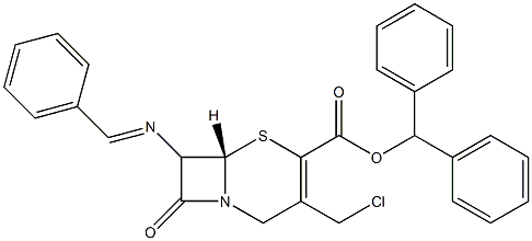 DIPHENYLMETHYL 7-BENZYLIDENEAMINO-3-CHLOROMETHYL-3-CEPHEM-4- CARBOXYLATE 结构式