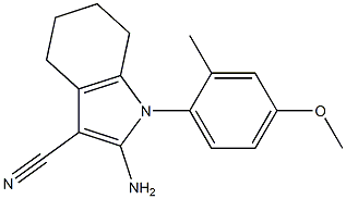 2-AMINO-1-(4-METHOXY-2-METHYLPHENYL)-4,5,6,7-TETRAHYDRO-1H-INDOLE-3-CARBONITRILE 结构式