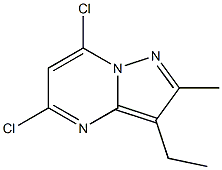 5,7-DICHLORO-3-ETHYL-2-METHYLPYRAZOLO[1,5-A]PYRIMIDINE 结构式