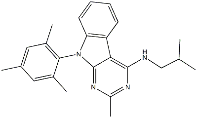 N-ISOBUTYL-9-MESITYL-2-METHYL-9H-PYRIMIDO[4,5-B]INDOL-4-AMINE 结构式