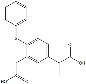 2-(3-羧甲基-4-苯硫基苯基)丙酸 结构式