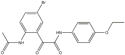 N1-(4-ethoxyphenyl)-2-[2-(acetylamino)-5-bromophenyl]-2-oxoacetamide 结构式