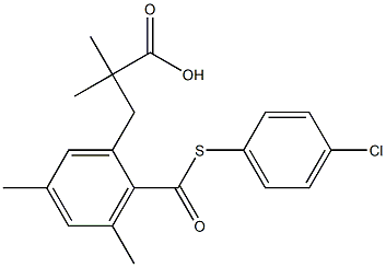 3-(2-{[(4-chlorophenyl)thio]carbonyl}-3,5-dimethylphenyl)-2,2-dimethylpropanoic acid 结构式