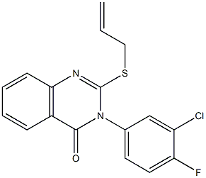 2-(allylthio)-3-(3-chloro-4-fluorophenyl)-3,4-dihydroquinazolin-4-one 结构式