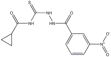 N1-{[2-(3-nitrobenzoyl)hydrazino]carbothioyl}cyclopropane-1-carboxamide 结构式