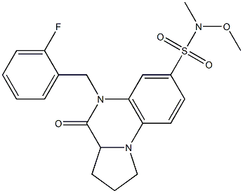 5-(2-fluorobenzyl)-N-methoxy-N-methyl-4-oxo-1,2,3,3a,4,5-hexahydropyrrolo[1,2-a]quinoxaline-7-sulfonamide 结构式