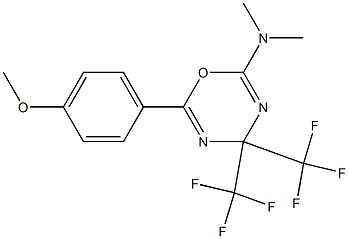 N2,N2-dimethyl-6-(4-methoxyphenyl)-4,4-di(trifluoromethyl)-4H-1,3,5-oxadiazin-2-amine 结构式