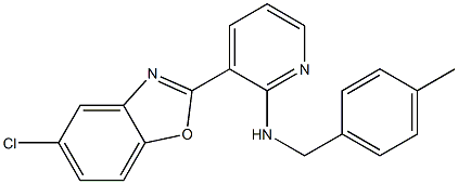 N-[3-(5-chloro-1,3-benzoxazol-2-yl)-2-pyridinyl]-N-(4-methylbenzyl)amine 结构式