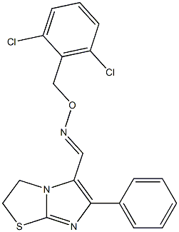 6-phenyl-2,3-dihydroimidazo[2,1-b][1,3]thiazole-5-carbaldehyde O-(2,6-dichlorobenzyl)oxime 结构式