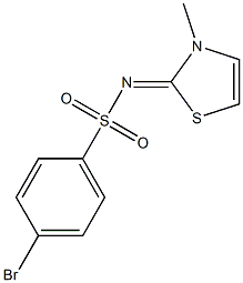 4-bromo-N-[3-methyl-1,3-thiazol-2(3H)-yliden]benzenesulfonamide 结构式