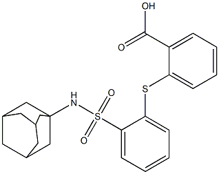 2-({2-[(1-adamantylamino)sulfonyl]phenyl}thio)benzoic acid 结构式