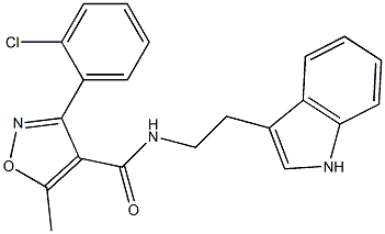 3-(2-chlorophenyl)-N-[2-(1H-indol-3-yl)ethyl]-5-methyl-4-isoxazolecarboxamide 结构式