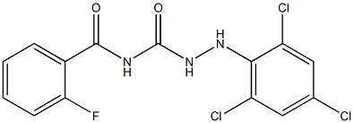 N1-(2-fluorobenzoyl)-2-(2,4,6-trichlorophenyl)hydrazine-1-carboxamide 结构式