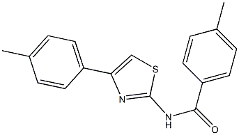 4-methyl-N-[4-(4-methylphenyl)-1,3-thiazol-2-yl]benzenecarboxamide 结构式