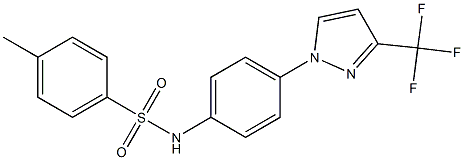 N1-{4-[3-(trifluoromethyl)-1H-pyrazol-1-yl]phenyl}-4-methylbenzene-1-sulfonamide 结构式