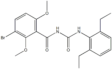 N-(3-bromo-2,6-dimethoxybenzoyl)-N'-(2,6-diethylphenyl)urea 结构式