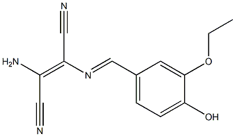 2-amino-3-[(3-ethoxy-4-hydroxybenzylidene)amino]but-2-enedinitrile 结构式