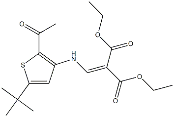 diethyl 2-({[2-acetyl-5-(tert-butyl)-3-thienyl]amino}methylidene)malonate 结构式