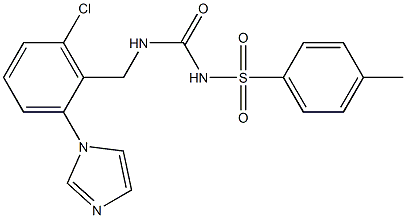 1-(3-chloro-2-{[({[(4-methylphenyl)sulfonyl]amino}carbonyl)amino]methyl}phenyl)-1H-imidazole 结构式