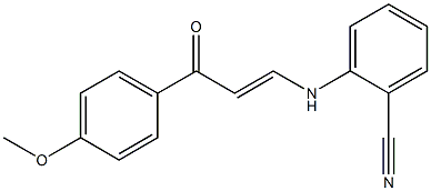 2-{[3-(4-methoxyphenyl)-3-oxoprop-1-enyl]amino}benzonitrile 结构式