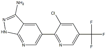 5-[3-chloro-5-(trifluoromethyl)-2-pyridinyl]-1H-pyrazolo[3,4-b]pyridin-3-amine 结构式