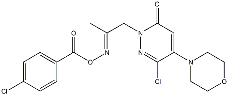 6-chloro-2-(2-{[(4-chlorobenzoyl)oxy]imino}propyl)-5-morpholino-3(2H)-pyridazinone 结构式