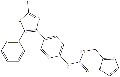 N-[4-(2-methyl-5-phenyl-1,3-oxazol-4-yl)phenyl]-N'-(2-thienylmethyl)thiourea 结构式