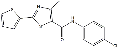 N-(4-chlorophenyl)-4-methyl-2-(2-thienyl)-1,3-thiazole-5-carboxamide 结构式