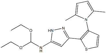 N-(diethoxymethyl)-3-[3-(2,5-dimethyl-1H-pyrrol-1-yl)-2-thienyl]-1H-pyrazol-5-amine 结构式