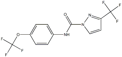 N1-[4-(trifluoromethoxy)phenyl]-3-(trifluoromethyl)-1H-pyrazole-1-carboxamide 结构式