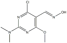 4-chloro-2-(dimethylamino)-6-methoxy-5-pyrimidinecarbaldehyde oxime 结构式