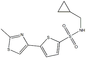 N2-cyclopropylmethyl-5-(2-methyl-1,3-thiazol-4-yl)thiophene-2-sulfonamide 结构式