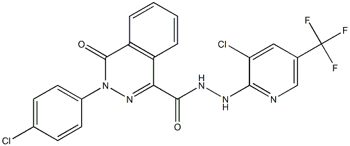 3-(4-chlorophenyl)-N'-[3-chloro-5-(trifluoromethyl)-2-pyridinyl]-4-oxo-3,4-dihydro-1-phthalazinecarbohydrazide 结构式