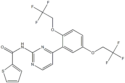 N2-{4-[2,5-di(2,2,2-trifluoroethoxy)phenyl]pyrimidin-2-yl}thiophene-2-carboxamide 结构式