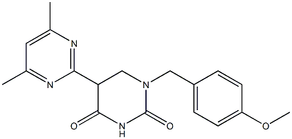 5-(4,6-dimethyl-2-pyrimidinyl)-1-(4-methoxybenzyl)dihydro-2,4(1H,3H)-pyrimidinedione 结构式