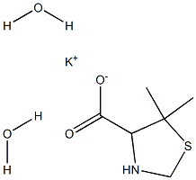 potassium 5,5-dimethyl-1,3-thiazolane-4-carboxylate dihydrate 结构式
