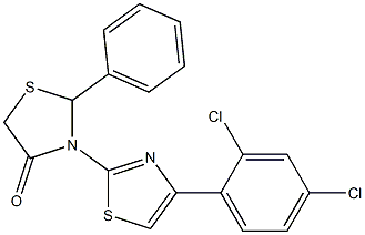 3-[4-(2,4-dichlorophenyl)-1,3-thiazol-2-yl]-2-phenyl-1,3-thiazolan-4-one 结构式