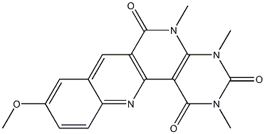 9-methoxy-2,4,5-trimethyl-1,2,3,4,5,6-hexahydrobenzo[b]pyrimido[4,5-h][1,6]naphthyridine-1,3,6-trione 结构式