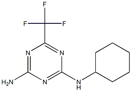 N2-cyclohexyl-6-(trifluoromethyl)-1,3,5-triazine-2,4-diamine 结构式