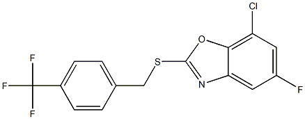 7-chloro-5-fluoro-2-{[4-(trifluoromethyl)benzyl]sulfanyl}-1,3-benzoxazole 结构式