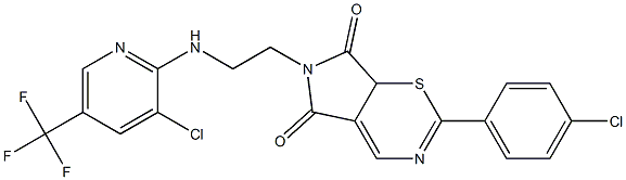 2-(4-chlorophenyl)-6-(2-{[3-chloro-5-(trifluoromethyl)-2-pyridinyl]amino}ethyl)pyrrolo[3,4-e][1,3]thiazine-5,7(6H,7aH)-dione 结构式