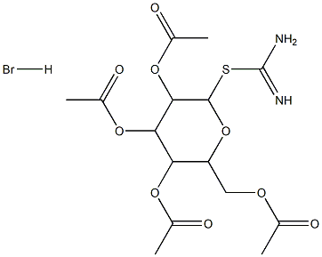 3,5-di(acetyloxy)-2-[(acetyloxy)methyl]-6-{[amino(imino)methyl]thio}tetrahy dro-2H-pyran-4-yl acetate hydrobromide 结构式